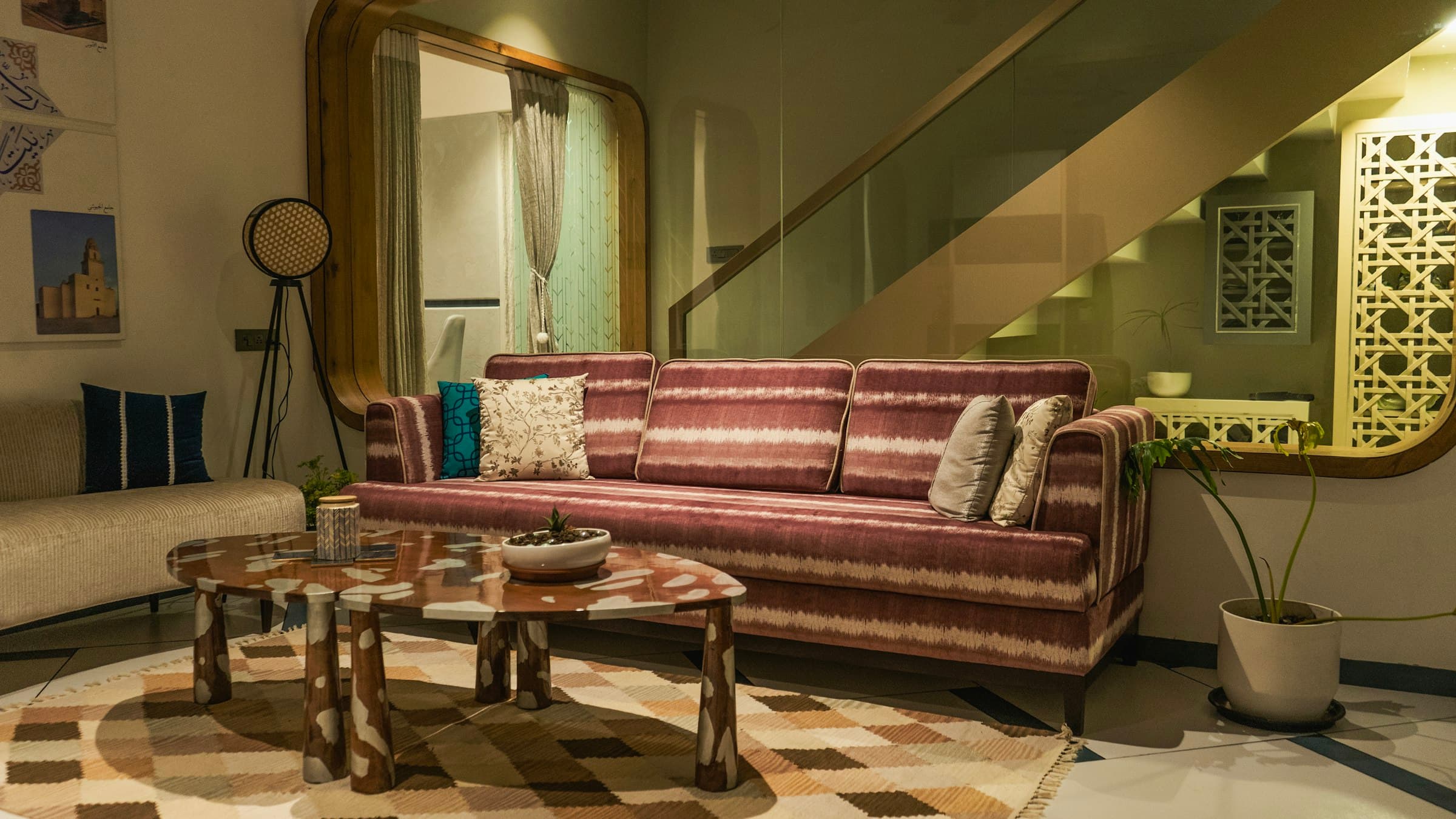 A finished residential living room interior